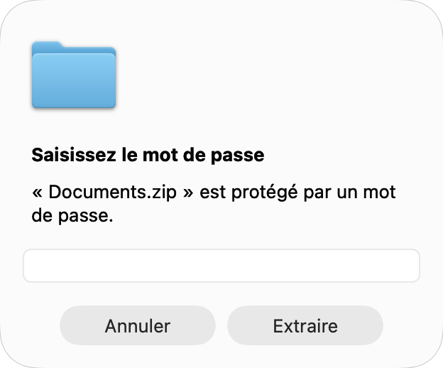 Saisie du mot de passe