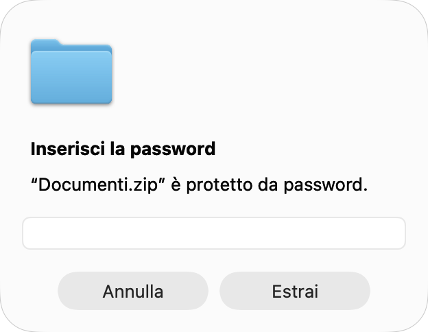 Inserimento della password