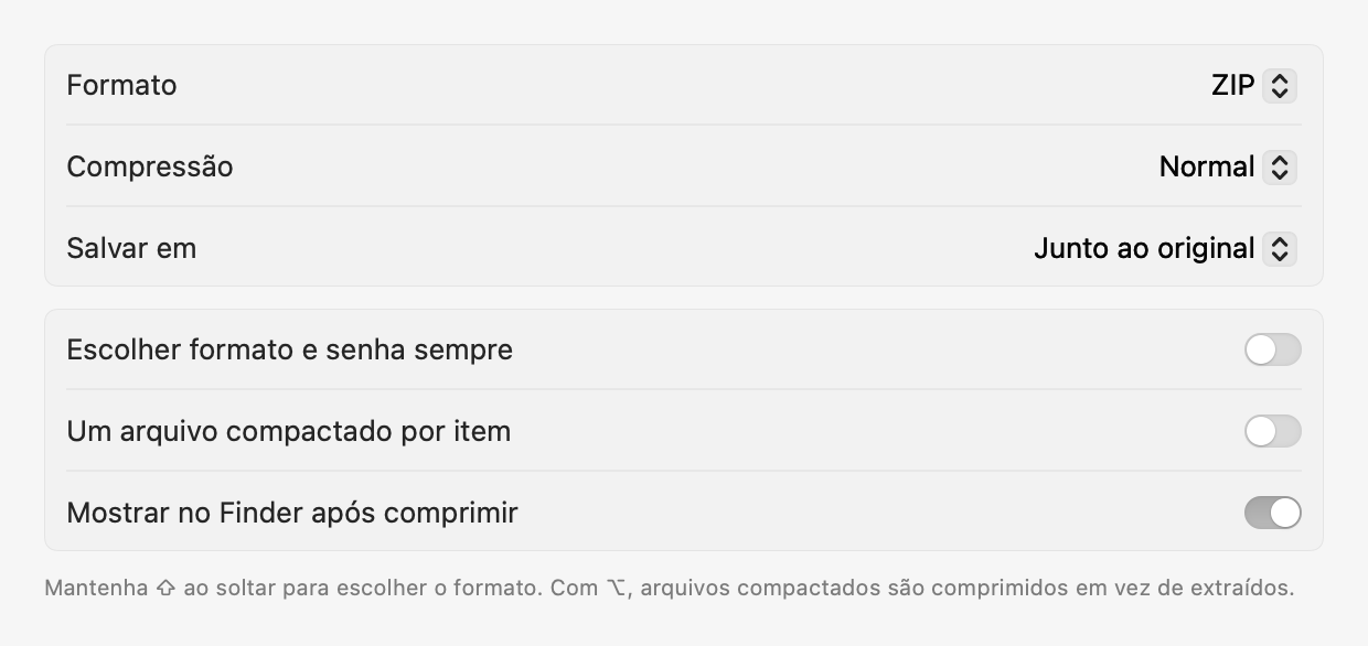 Ajustes: Comprimir